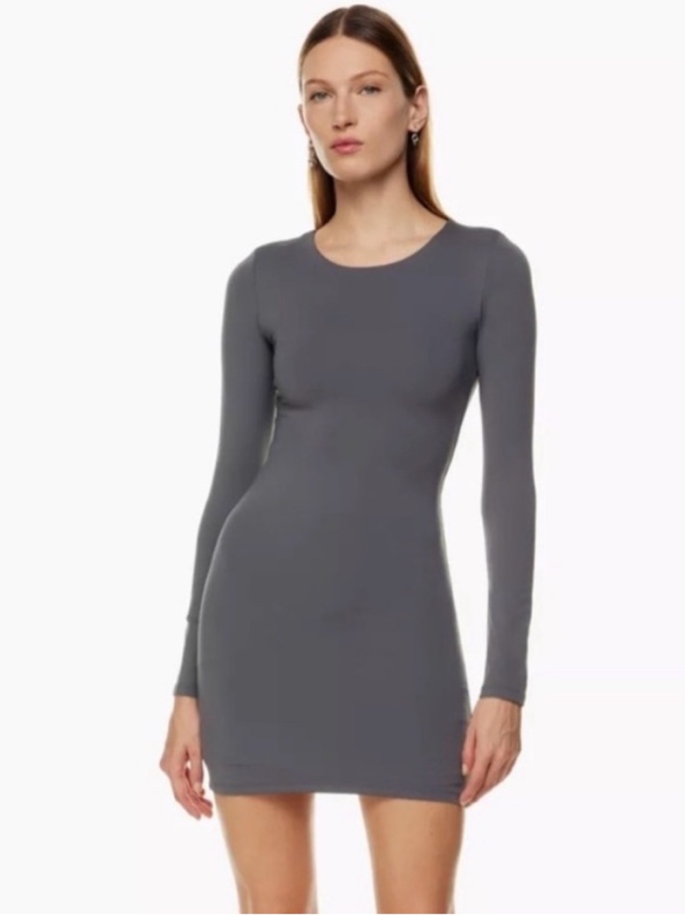 Aritzia Babaton contour long sleeve dress in gray NEW‎